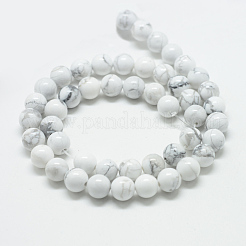 Natural Howlite Beads Strands&nbsp;X-G-T049-6mm-21