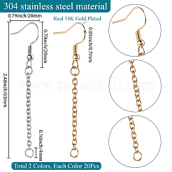 40Pcs 2 Styles 304 Stainless Steel Earring Hooks&nbsp;EJEW-SC0001-85