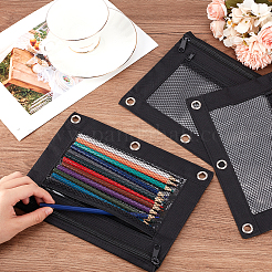 3Pcs Rectangle Polyester Mesh Pen Bags&nbsp;AJEW-CP0008-05