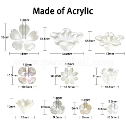 300Pcs ABS Plastic Imitation Pearl Flower Bead Caps&nbsp;KY-CJ0001-59
