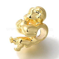 Rack Plating Brass European Beads&nbsp;KK-U019-04G