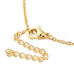 Brass Micro Pave Clear Cubic Zirconia Girls and boys Pendant Necklaces for Valentine's Day&nbsp;NJEW-K381-01A-G
