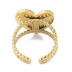 Ion Plating(IP) 304 Stainless Steel Enamel Heart Cuff Finger Rings&nbsp;RJEW-L107-072G-01