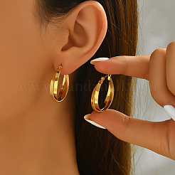 Minimalist Stainless Steel Cross Ring Hoop Earrings&nbsp;FU4136