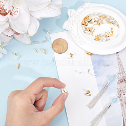 80Pcs 8 Styles Brass Cord Ends&nbsp;KK-BBC0023-46