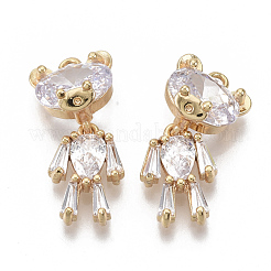 Brass Micro Pave Cubic Zirconia Pendants&nbsp;KK-S354-152-NF