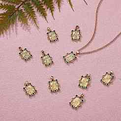 10Pcs Rack Plating Brass Micro Pave Cubic Zirconia Pendants&nbsp;KK-SZ0001-83