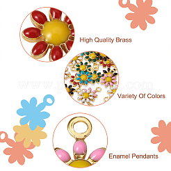 42Pcs 7 Colors Brass Enamel Charms&nbsp;KK-SW0001-04