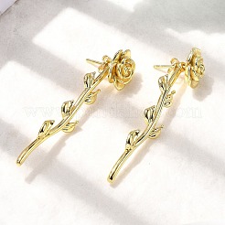 Brass Flower Stud Earrings&nbsp;EJEW-P322-06B-G