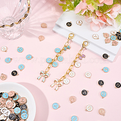 4Bags 4 Colors Initial Letter A~Z Alphabet Enamel Charms&nbsp;ENAM-BM0001-41