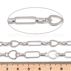 304 Stainless Steel Heart & Oval Link Chains&nbsp;CHS-B013-02P