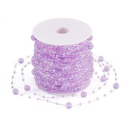 Acrylic Round Beaded Link Chains&nbsp;DIY-MB0007-001C