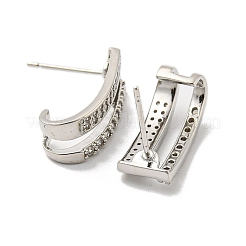 Brass with Clear Cubic Zirconia Stud Earrings&nbsp;EJEW-B035-17P