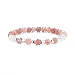 4Pcs 4 Style Natural & Synthetic Mixed Gemstone Round Beaded Stretch Bracelets Set for Women&nbsp;BJEW-JB09113