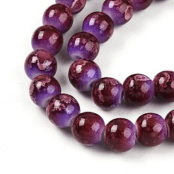 Baking Paint Glass Beads Strands&nbsp;DGLA-N008-8mm-04