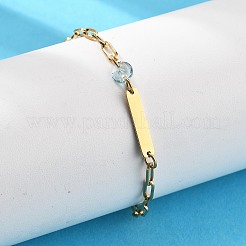 304 Stainless Steel Paperclip Chain Bracelets&nbsp;BJEW-A035-04G-01