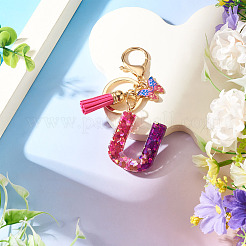 Alloy Resin Butterfly Keychains&nbsp;KEYC-TADJ0002-02G-U