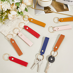 10Pcs 5 Colors PU Leather Keychain with Iron Belt Loop Clip for Keys&nbsp;KEYC-CL0001-07B