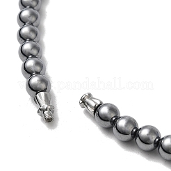 Terahertz Stone Round Beaded Necklaces for Women Men&nbsp;NJEW-A030-01
