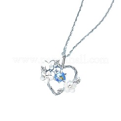 Alloy Resin Pendant Flower Heart Frame Pendant Necklaces for Woemn&nbsp;WG3E827-01