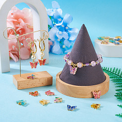 60PCS 10Colors Transparent Acrylic Alloy Charms&nbsp;OACR-TA0001-47