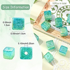 10Pcs Gradient Color & UV Plating Transparent Acrylic Beads&nbsp;OACR-YW0002-25D