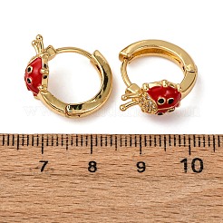 Brass Micro Pave Clear Cubic Zirconia Hoop Earrings&nbsp;EJEW-D328-07G