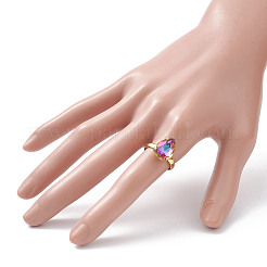 Glass Rhinestone Adjustable Rings&nbsp;RJEW-JR00558