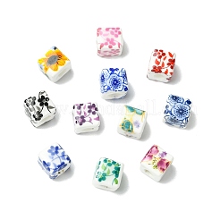 Printed Porcelain European Beads&nbsp;FIND-CJZ0001-003
