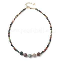 Round Natural Indian Agate Graduated Beaded Necklaces&nbsp;NJEW-JN05952-03