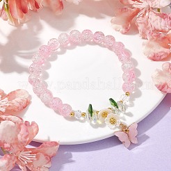 Glass Round Beaded Stretch Bracelet&nbsp;BJEW-JB09811-02