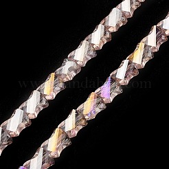 Electroplated Transparent Glass Beads Strands&nbsp;GLAA-G092-A06