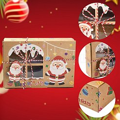 12 pcs 4 Styles Christmas Theme Kraft Paper Gingerbread Candy Boxes with PET Window&nbsp;ST-CJ0010-15