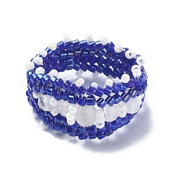 Glass Seed Bead Braided Rings&nbsp;RJEW-MZ00006