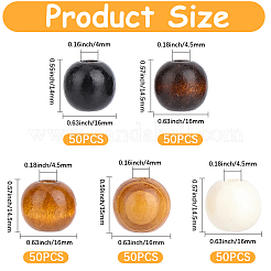 250Pcs 5 Styles Wood European Beads&nbsp;WOOD-PA0001-41