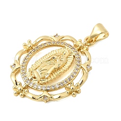 Brass Micro Pave Clear Cubic Zirconia Pendants&nbsp;KK-Z150-22G-02