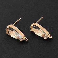K9 Glass Stud Earring Teardrop Findings&nbsp;KK-E071-25KCG-05