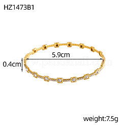 304 Stainless Steel Cubic Zirconia Bangles&nbsp;STAS-OY009-18G