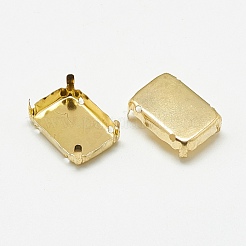 201 Stainless Steel Sew on Prong Settings&nbsp;STAS-T032-05G-10x14mm