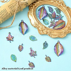 20Pcs 5 Styles Rainbow Color Alloy Pendants&nbsp;PALLOY-YW0007-03
