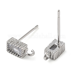Brass Micro Pave Cubic Zirconia Studs Earrings Finding&nbsp;KK-K364-01P