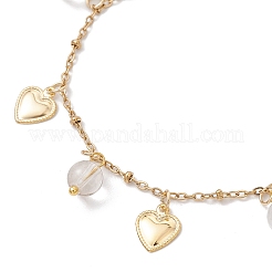Natural Quartz Crystal Round Beads Charm Bracelets&nbsp;BJEW-JB12029-03