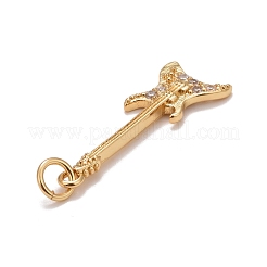 Brass Clear Cubic Zirconia Pendants&nbsp;KK-M229-51G