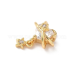 Brass Micro Pave Cubic Zirconia Pendants&nbsp;KK-D504-19B-G