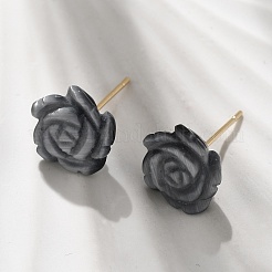 Brass Cat Eye Stud Earrings&nbsp;EJEW-B133-01G-05