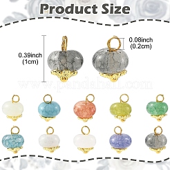 50Pcs 10 Colors Glass Pendants&nbsp;PALLOY-YW00180