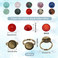 DIY Half Round Adjustable Ring Making Kit&nbsp;DIY-SC0019-85