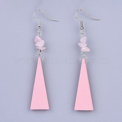 Pear Wood Dangle Earring&nbsp;EJEW-JE03156