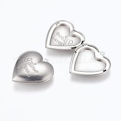 Tarnish Resistant 316 Stainless Steel Locket Pendants&nbsp;STAS-G146-17P
