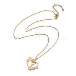 PVD Vacuum Plating 201 Stainless Steel Pendant Necklaces&nbsp;NJEW-R267-02Y-G